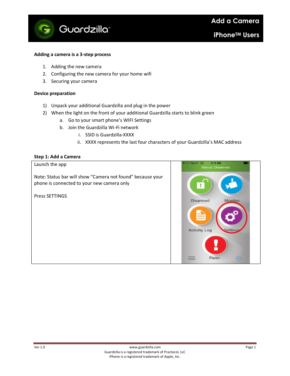 Guardzilla iPhone User Manual | 10 pages