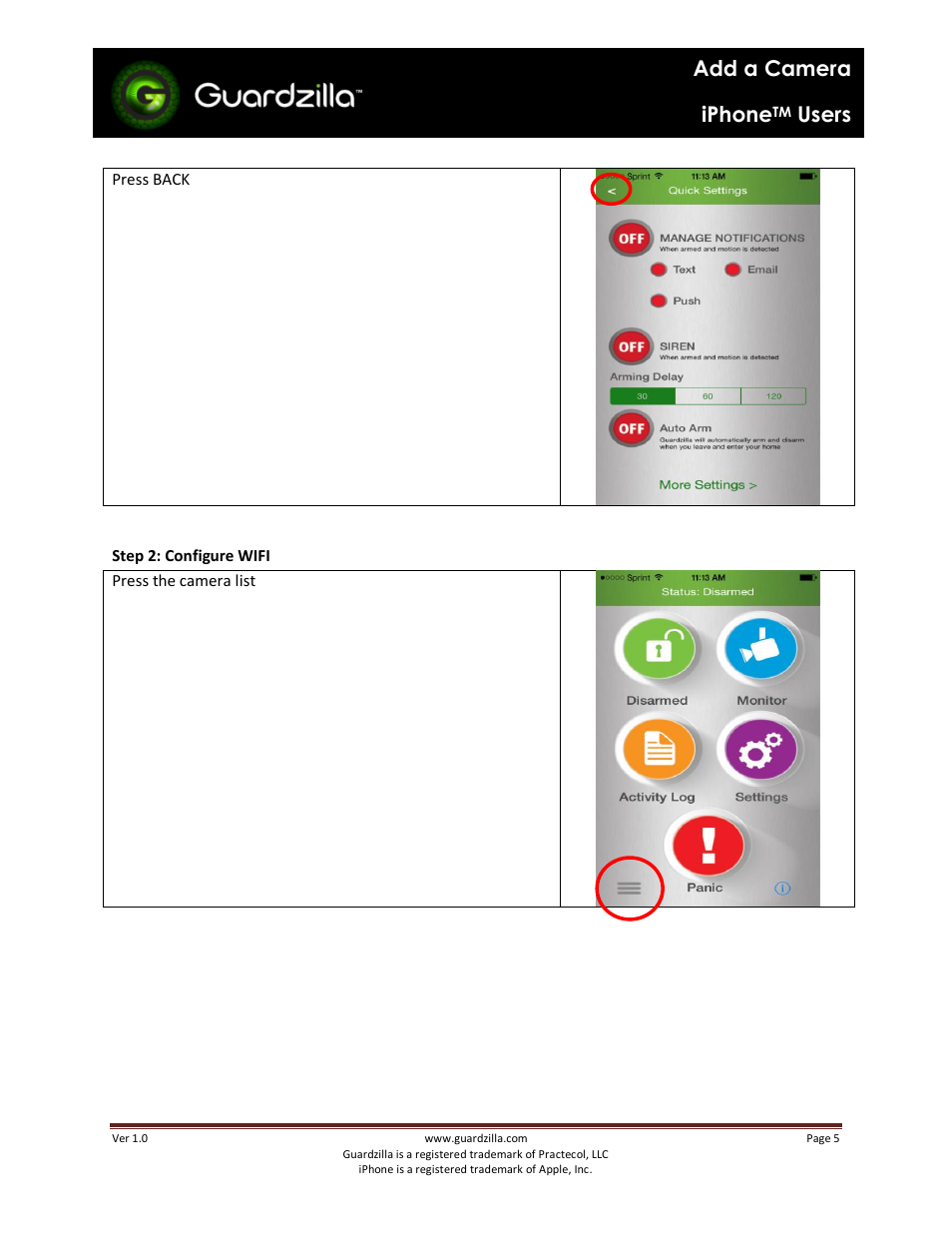 Add a camera iphone, Users | Guardzilla iPhone User Manual | Page 5 / 10