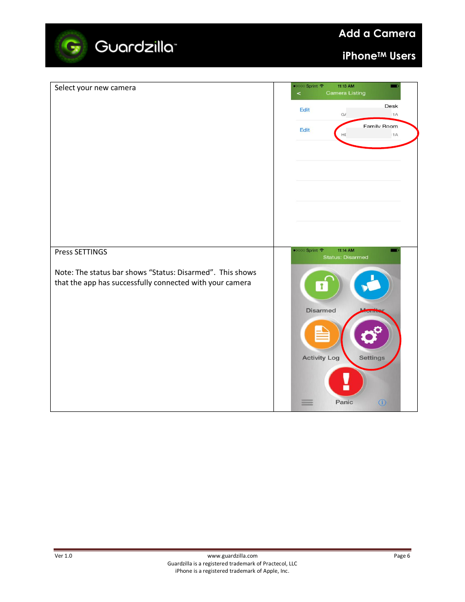 Add a camera iphone, Users | Guardzilla iPhone User Manual | Page 6 / 10