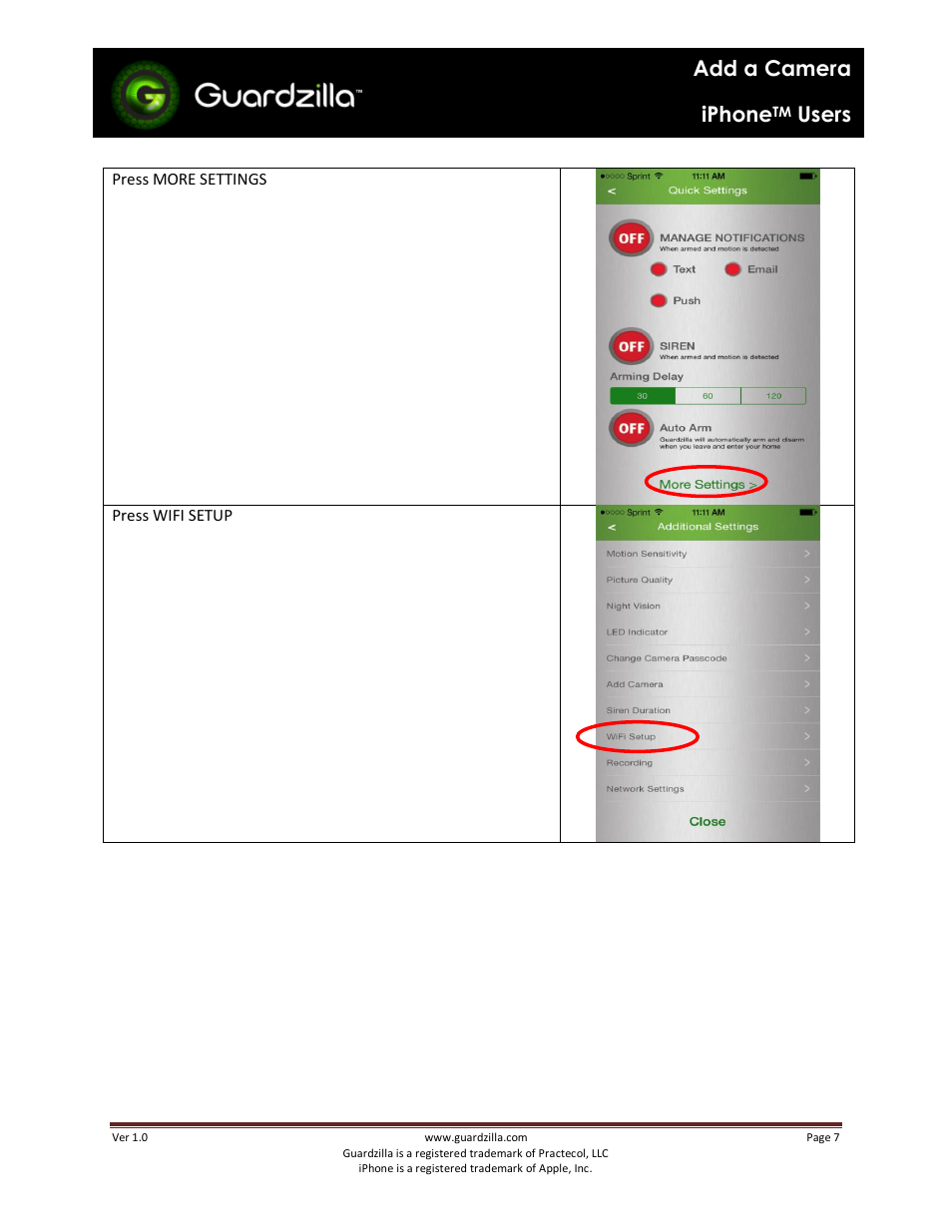 Add a camera iphone, Users | Guardzilla iPhone User Manual | Page 7 / 10