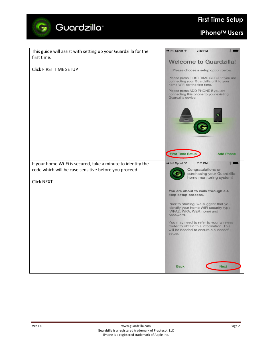 First time setup iphone, Users | Guardzilla iPhone User Manual | Page 2 / 5