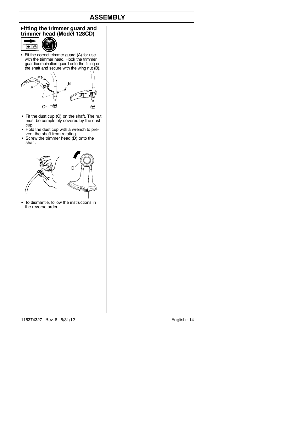 Assembly | Husqvarna 128LD User Manual | Page 14 / 71