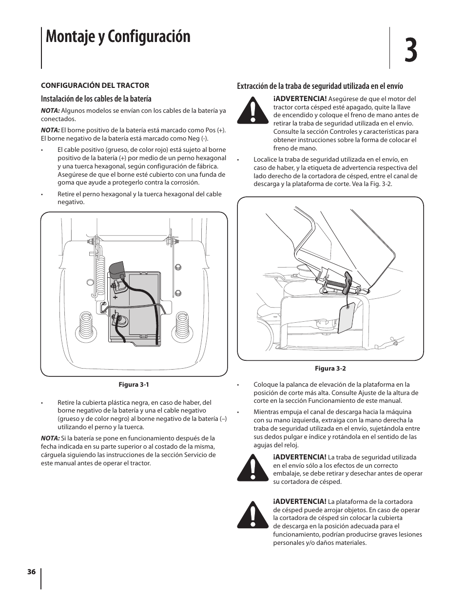 Montaje y configuración | Troy-Bilt Pony User Manual | Page 36 / 56