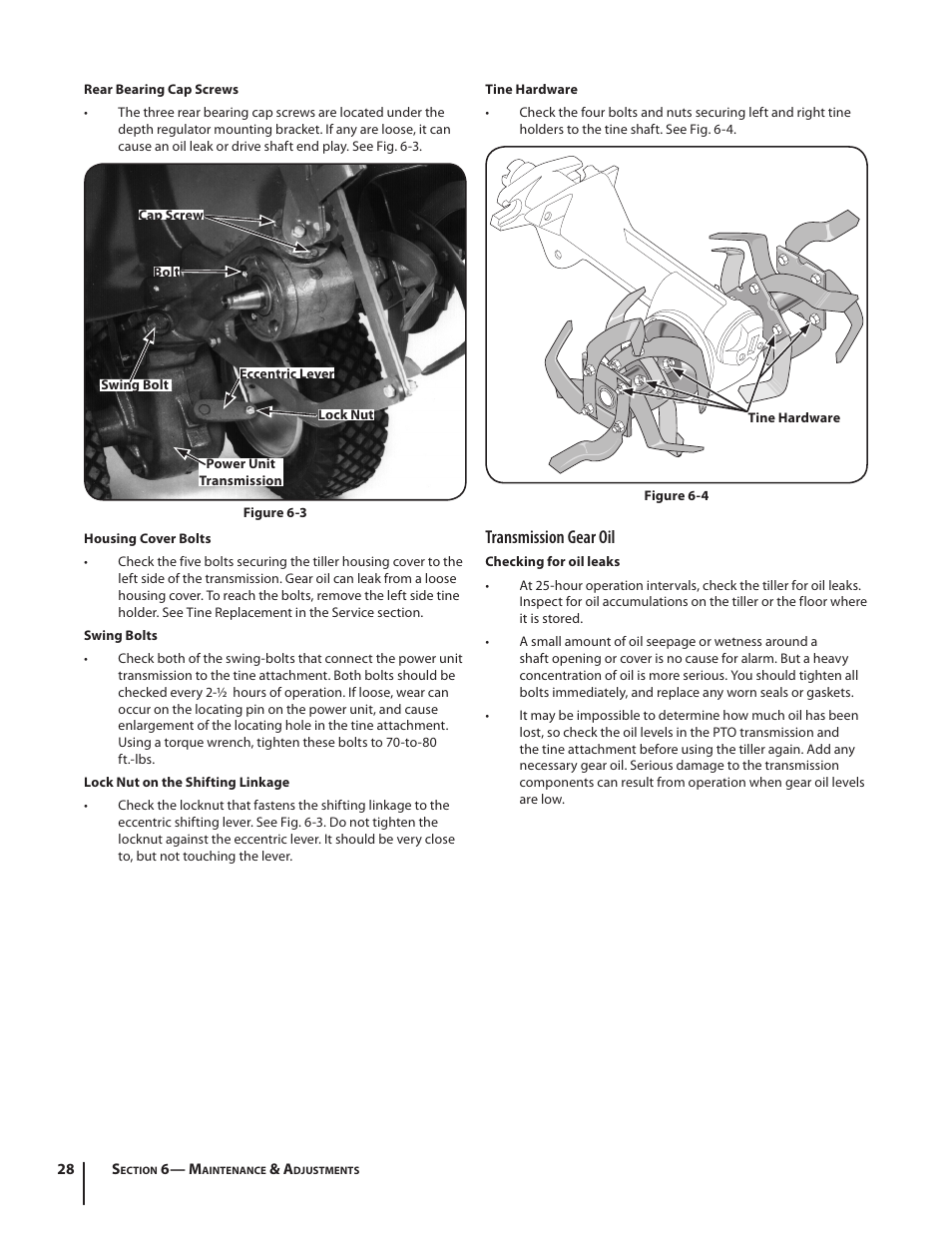 Transmission gear oil | Troy-Bilt Horse User Manual | Page 28 / 44