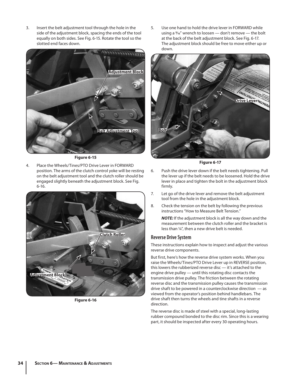 Reverse drive system | Troy-Bilt Horse User Manual | Page 34 / 44