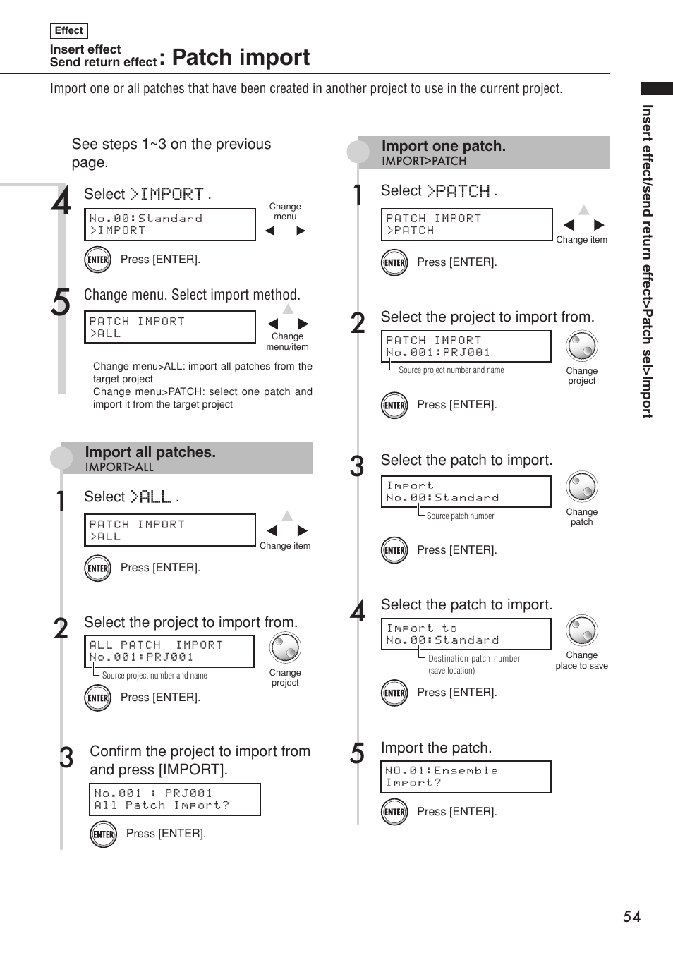 Patch import, Import, Patch | Zoom R16 User Manual | Page 55 / 100