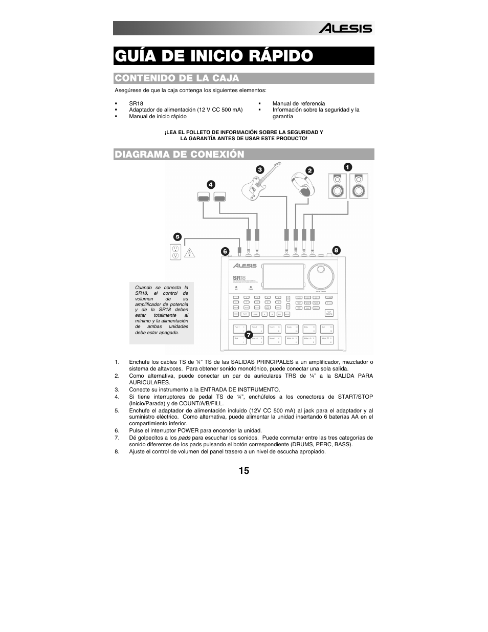 ALESIS SR-18 User Manual | Page 18 / 76