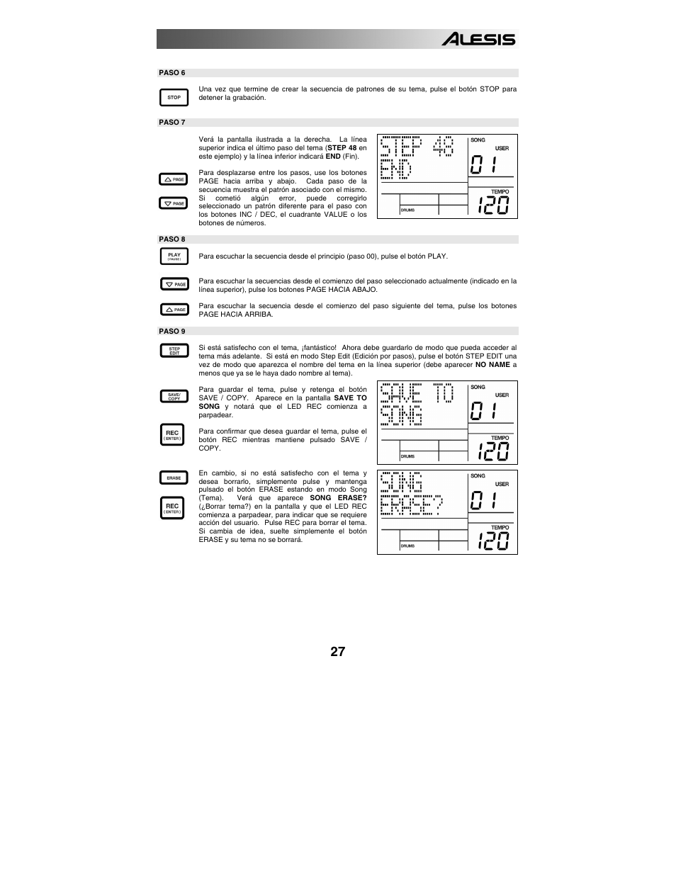 Control con pedales, Información adicional, Especificaciones técnicas | ALESIS SR-18 User Manual | Page 30 / 76