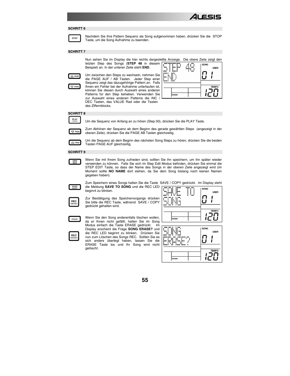 Steuerung über fußschalter, Zusätzliche informationen, Technische spezifikationen | ALESIS SR-18 User Manual | Page 58 / 76