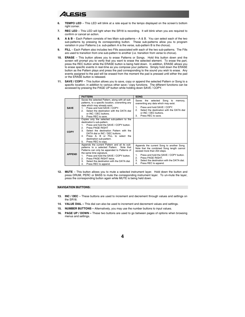 ALESIS SR-18 User Manual | Page 7 / 76