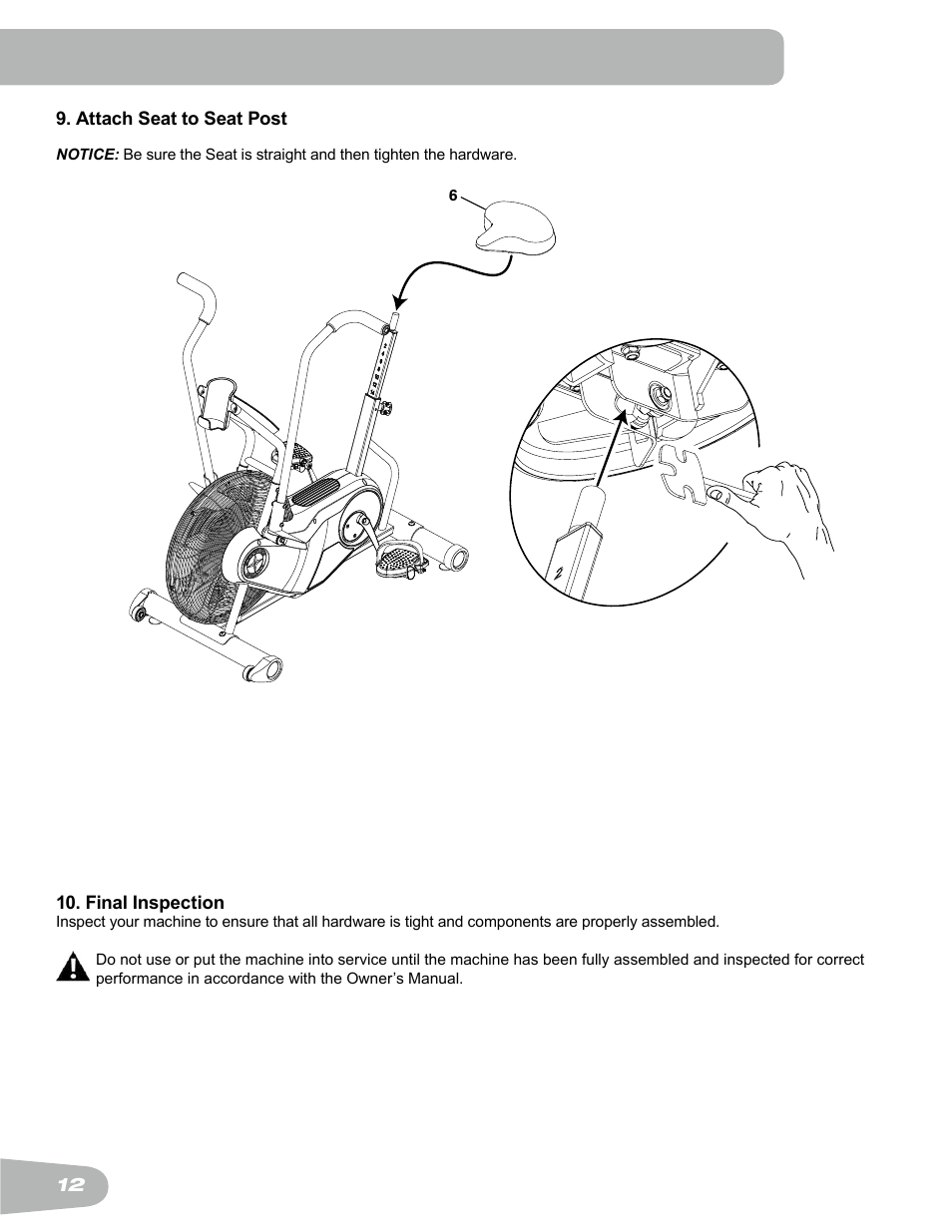 Schwinn Airdyne AD6 User Manual | Page 12 / 28