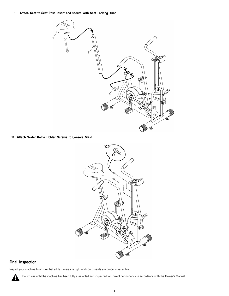 Final inspection, Final, Final final inspection inspection inspection | Schwinn EVO Airdyne User Manual | Page 8 / 8