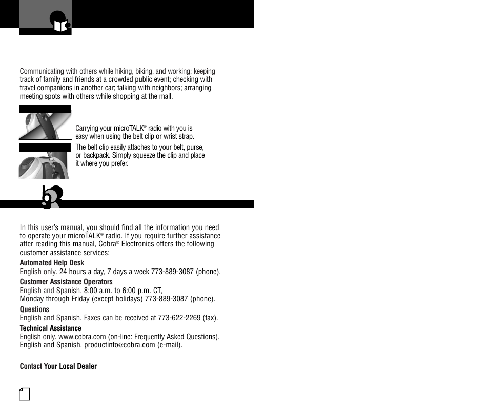 Making life easier & safer | Cobra Electronics V PR550WX User Manual | Page 2 / 24