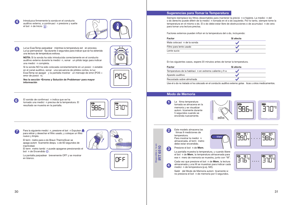 Braun ThermoScan IRT 6510 User Manual | Page 17 / 20