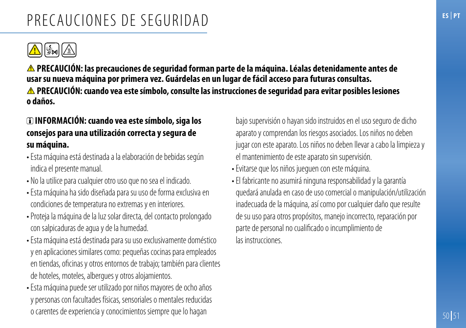 Precauciones de seguridad | Nespresso Essenza C99 User Manual | Page 49 / 140