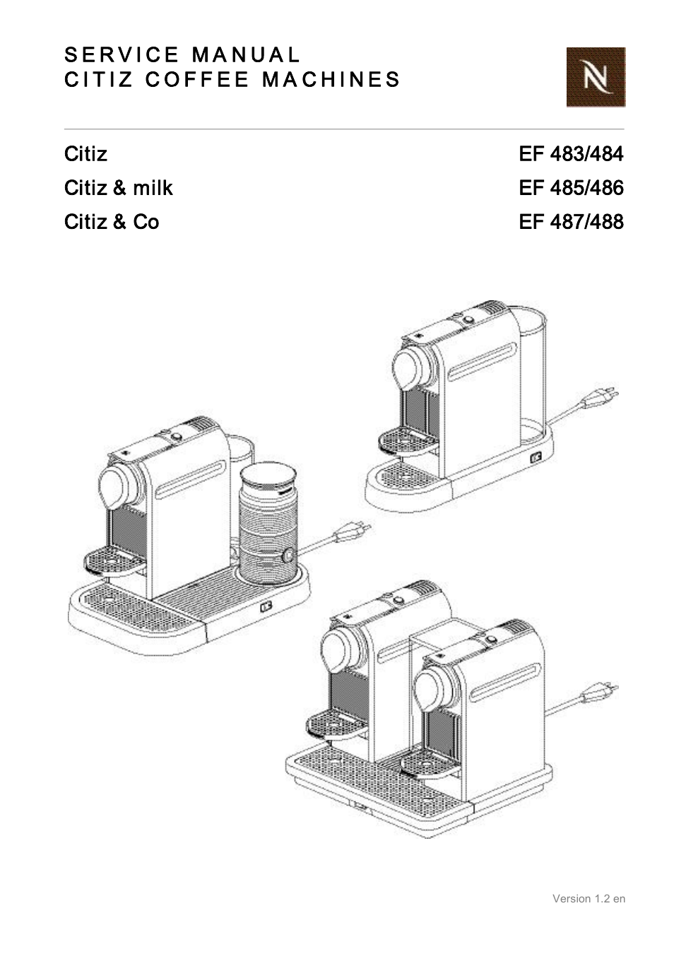 Nespresso Citiz & Co  EF 488 User Manual | 158 pages