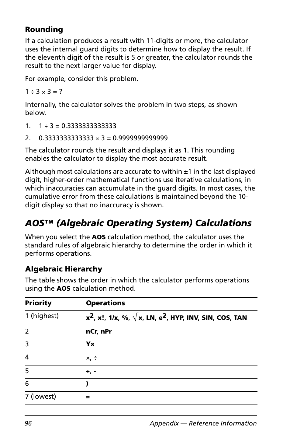 Aos™ (algebraic operating system) calculations | Texas Instruments BA II PLUS User Manual | Page 100 / 114