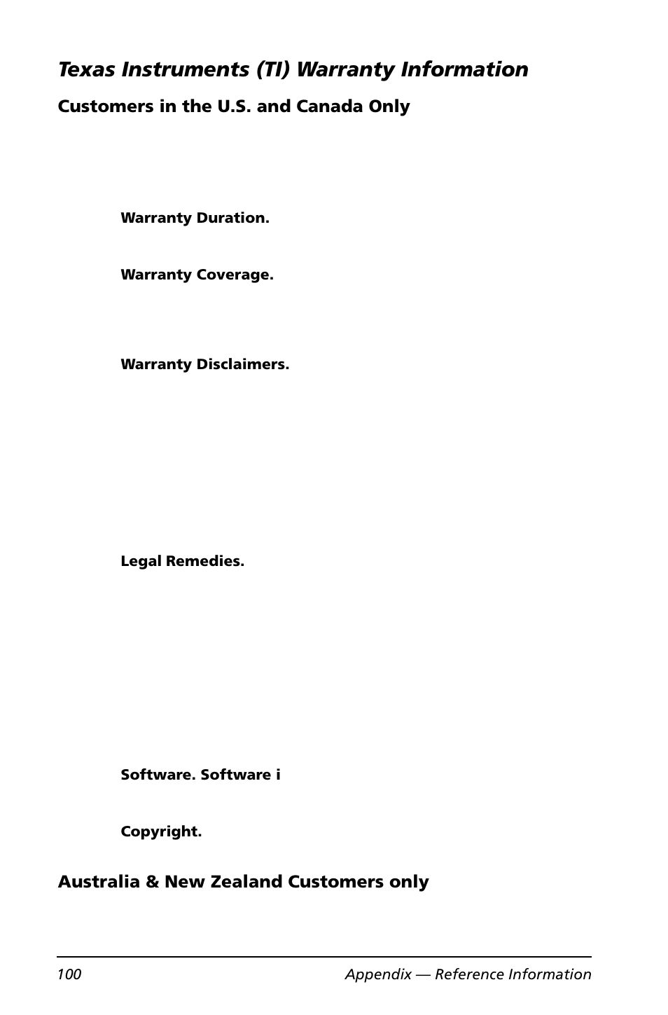 Texas instruments (ti) warranty information | Texas Instruments BA II PLUS User Manual | Page 104 / 114