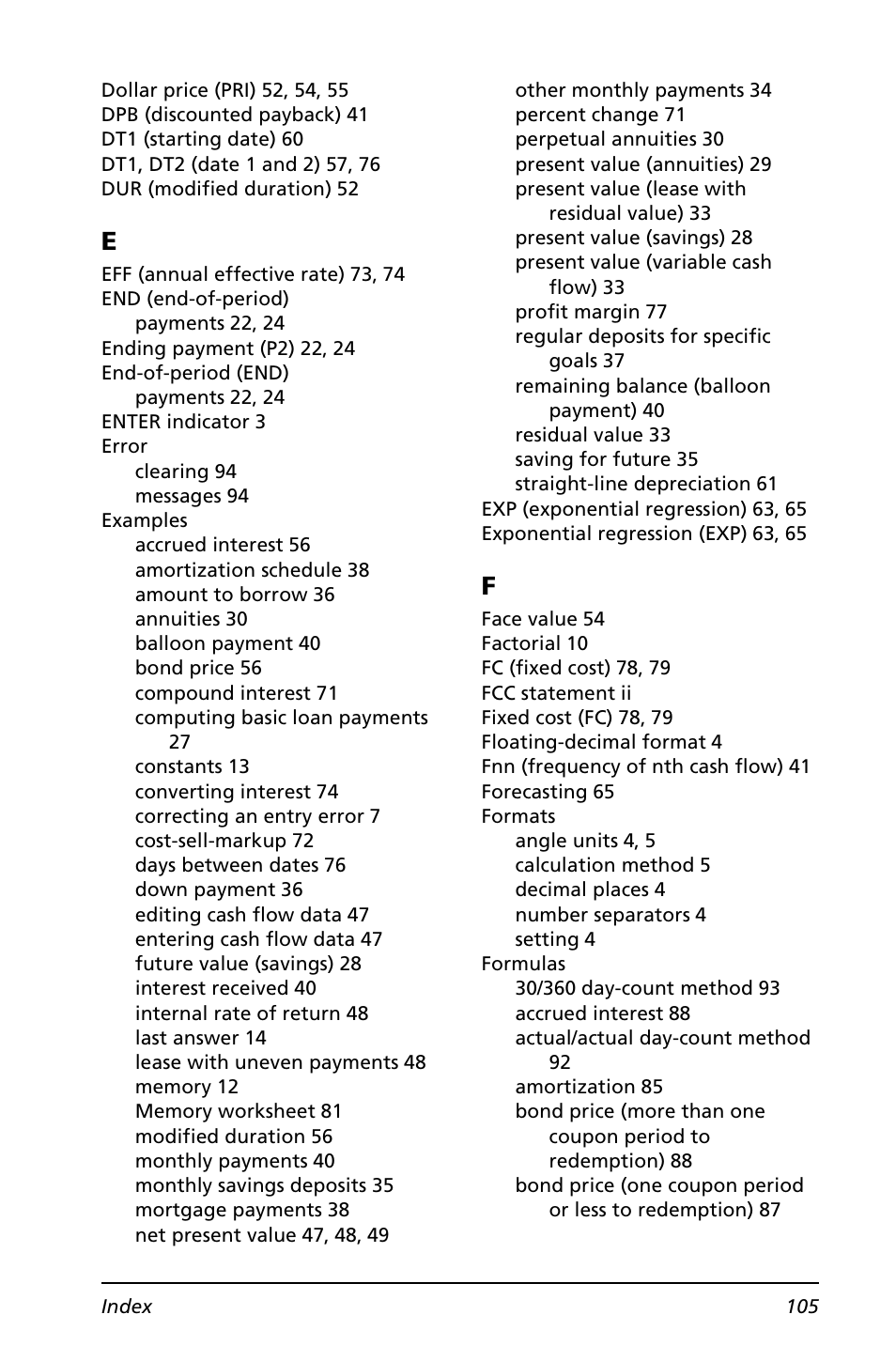 Texas Instruments BA II PLUS User Manual | Page 109 / 114