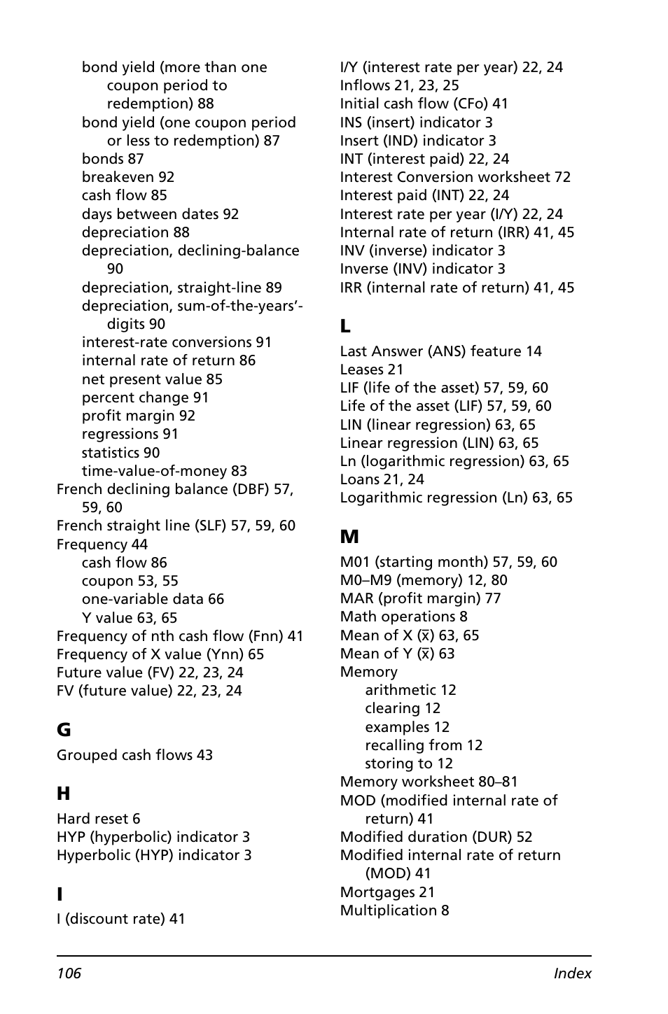 Texas Instruments BA II PLUS User Manual | Page 110 / 114