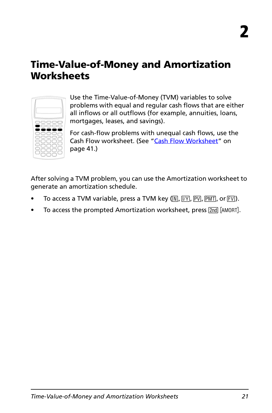 Time-value-of-money and amortization worksheets | Texas Instruments BA II PLUS User Manual | Page 25 / 114