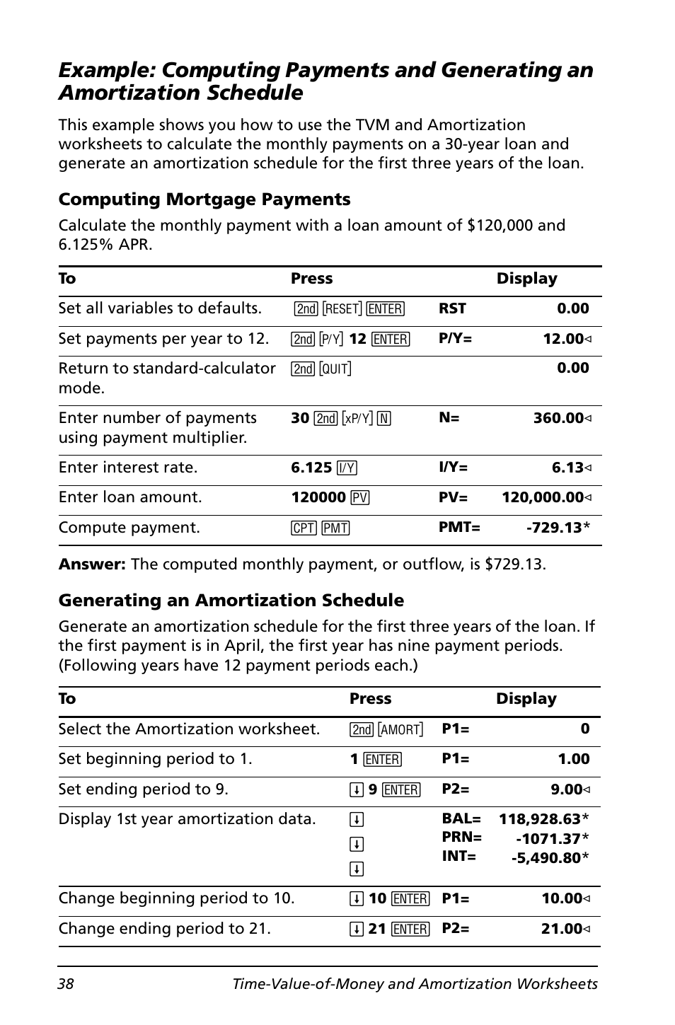 Schedule | Texas Instruments BA II PLUS User Manual | Page 42 / 114