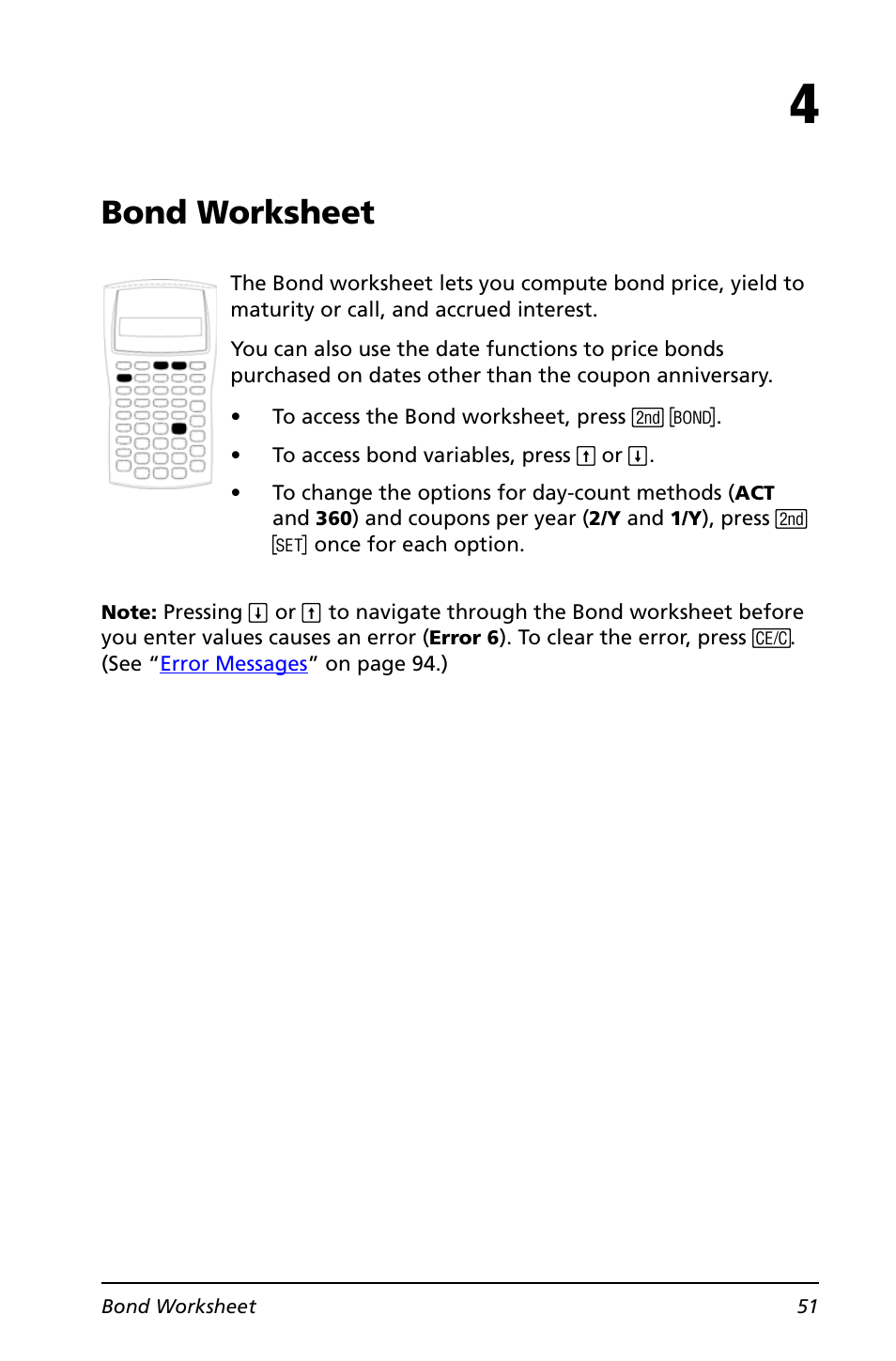 Bond worksheet | Texas Instruments BA II PLUS User Manual | Page 55 / 114