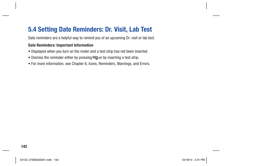4 setting date reminders: dr. visit, lab test | Accu-Chek Aviva Expert User Manual | Page 150 / 304
