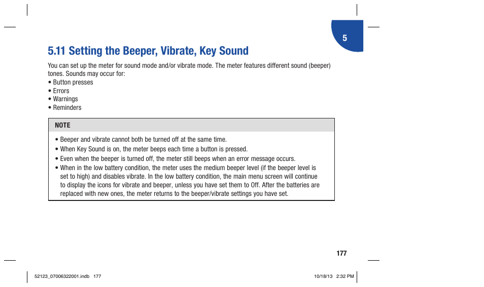 11 setting the beeper, vibrate, key sound | Accu-Chek Aviva Expert User Manual | Page 185 / 304