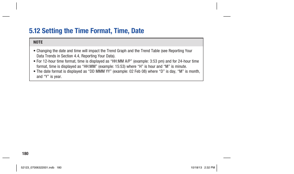 12 setting the time format, time, date | Accu-Chek Aviva Expert User Manual | Page 188 / 304