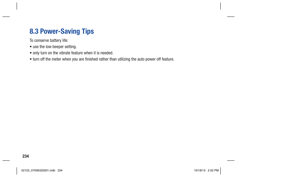 3 power-saving tips | Accu-Chek Aviva Expert User Manual | Page 242 / 304