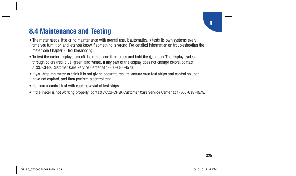 4 maintenance and testing | Accu-Chek Aviva Expert User Manual | Page 243 / 304