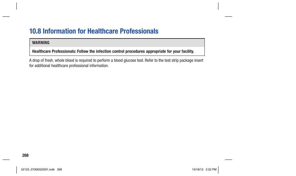 8 information for healthcare professionals | Accu-Chek Aviva Expert User Manual | Page 276 / 304