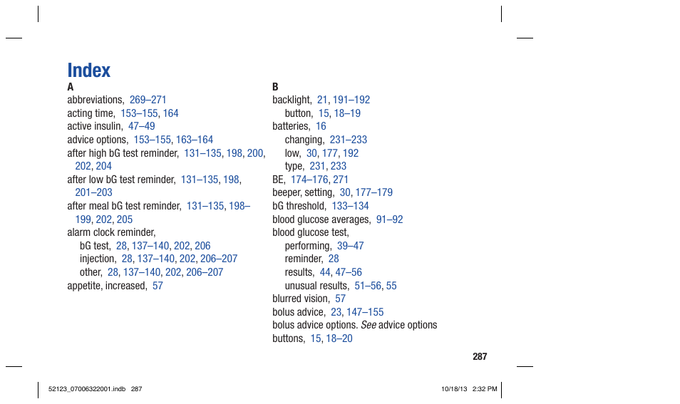 Index | Accu-Chek Aviva Expert User Manual | Page 295 / 304