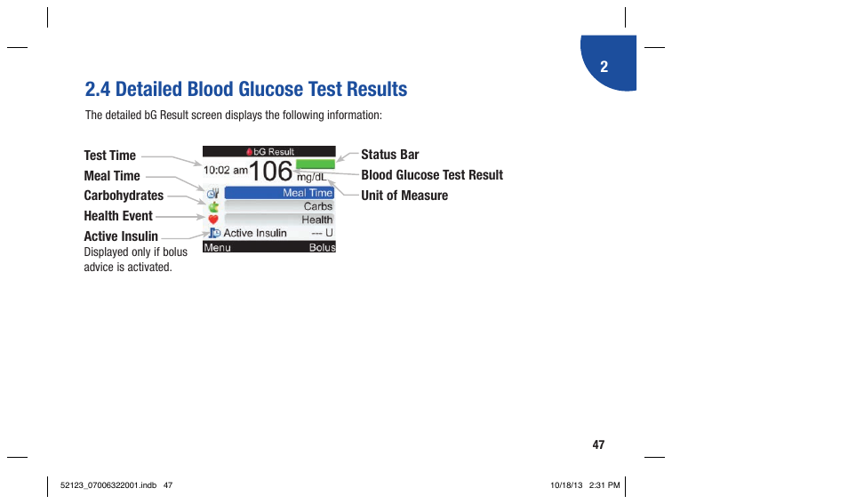 4 detailed blood glucose test results | Accu-Chek Aviva Expert User Manual | Page 55 / 304