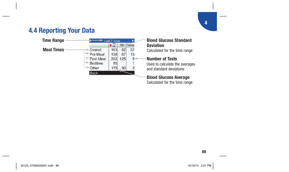 4 reporting your data | Accu-Chek Aviva Expert User Manual | Page 97 / 304
