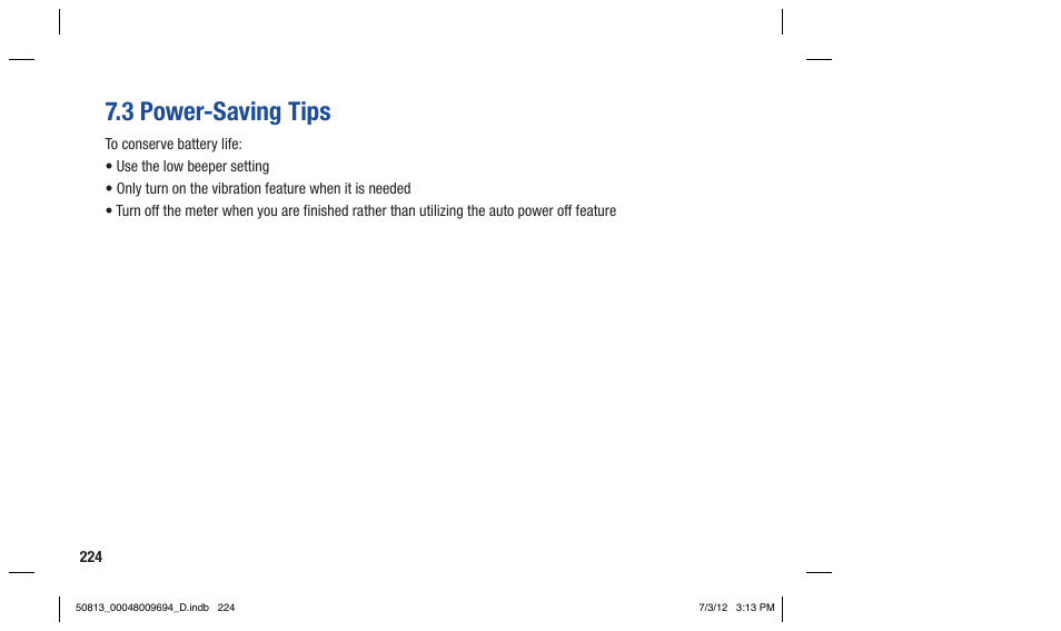 3 power-saving tips | Accu-Chek Aviva Combo User Manual | Page 226 / 282