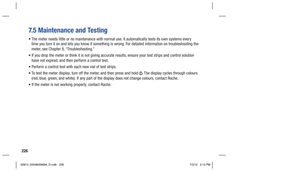 5 maintenance and testing | Accu-Chek Aviva Combo User Manual | Page 228 / 282