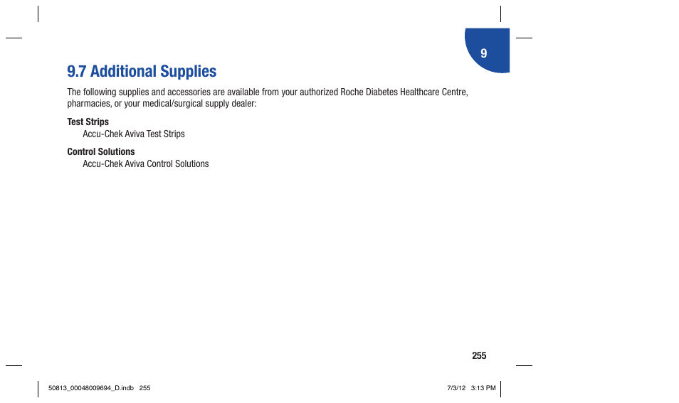 7 additional supplies | Accu-Chek Aviva Combo User Manual | Page 257 / 282