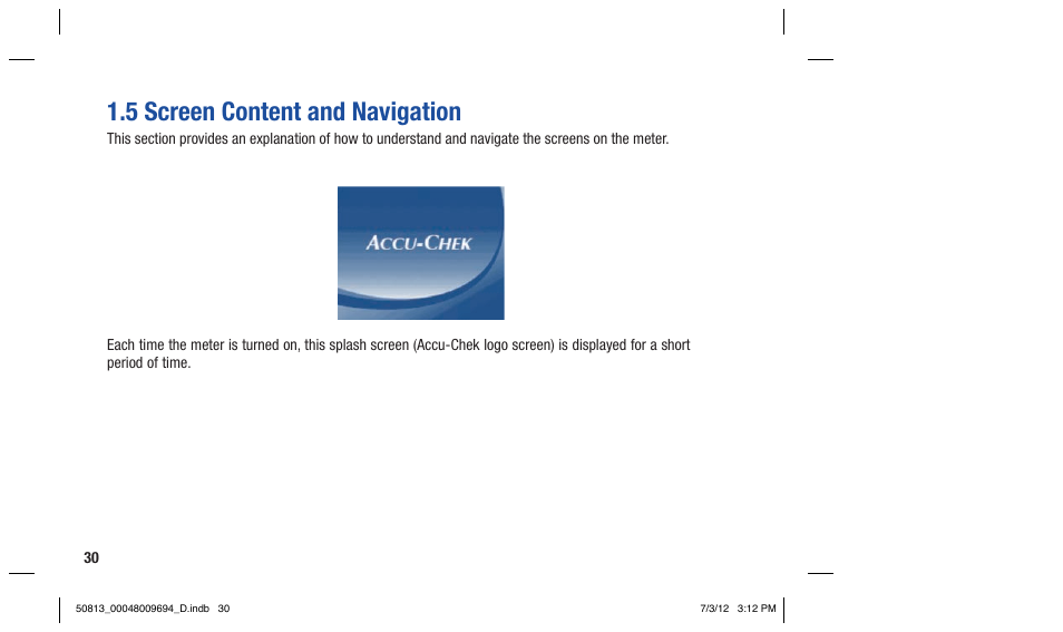 5 screen content and navigation | Accu-Chek Aviva Combo User Manual | Page 32 / 282