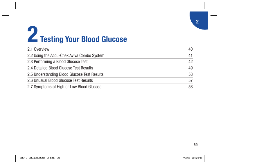Testing your blood glucose | Accu-Chek Aviva Combo User Manual | Page 41 / 282