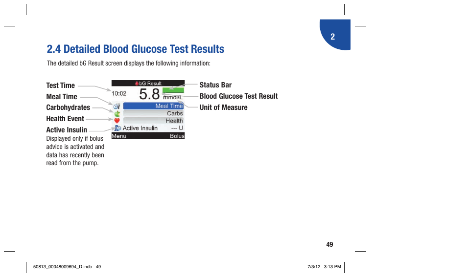 4 detailed blood glucose test results | Accu-Chek Aviva Combo User Manual | Page 51 / 282