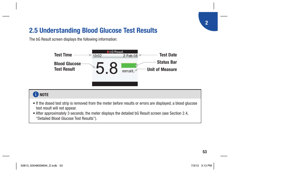 5 understanding blood glucose test results | Accu-Chek Aviva Combo User Manual | Page 55 / 282