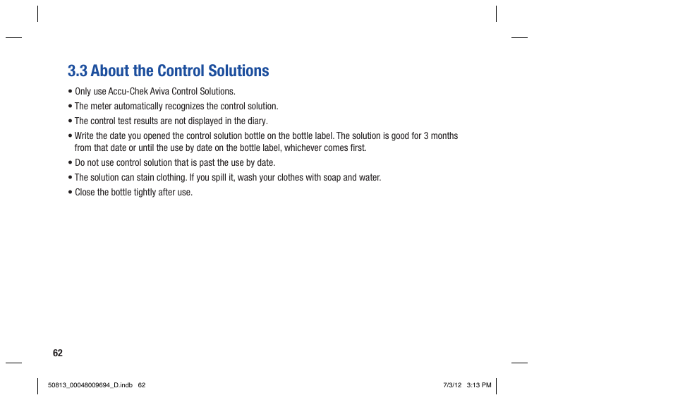 3 about the control solutions | Accu-Chek Aviva Combo User Manual | Page 64 / 282