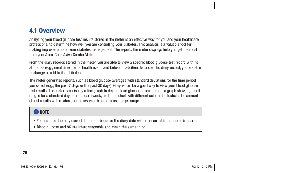 1 overview | Accu-Chek Aviva Combo User Manual | Page 78 / 282