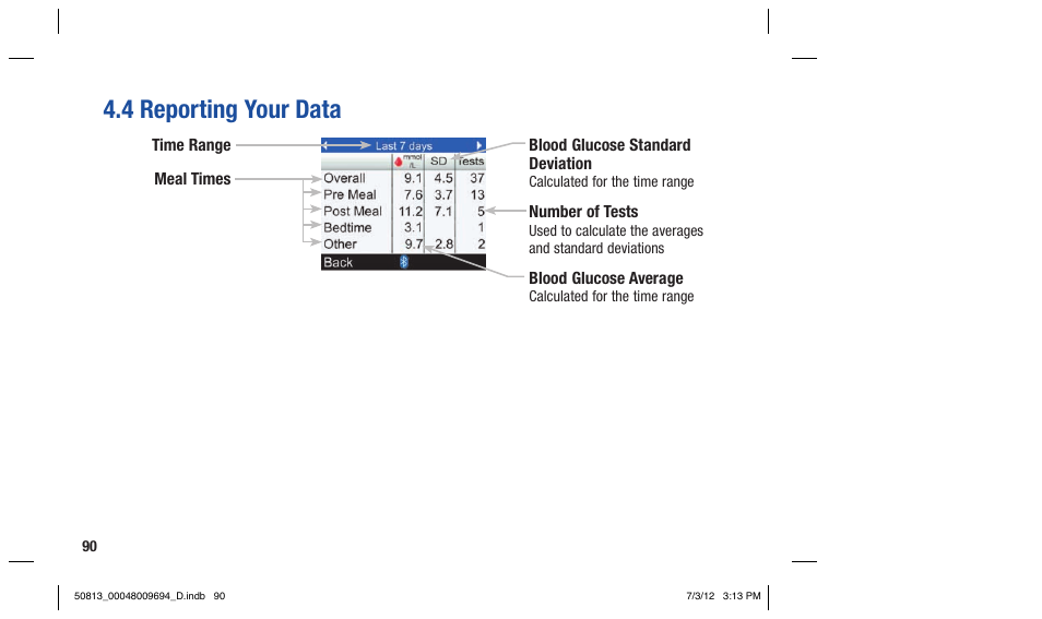 4 reporting your data | Accu-Chek Aviva Combo User Manual | Page 92 / 282
