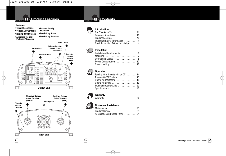 Cobra Electronics CPI 1000 User Manual | Page 2 / 15