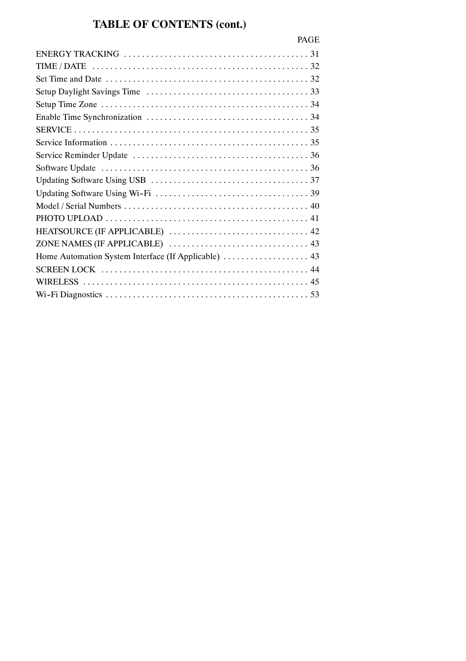 Table of contents (cont.) | Carrier Infinity SYSTXCCITC01-A User Manual | Page 5 / 68