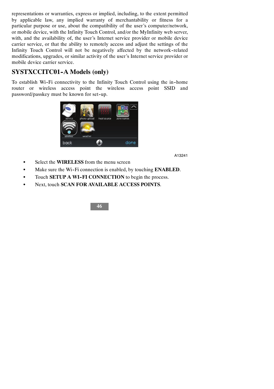 Systxccitc01--a models (only) | Carrier Infinity SYSTXCCITC01-A User Manual | Page 52 / 68