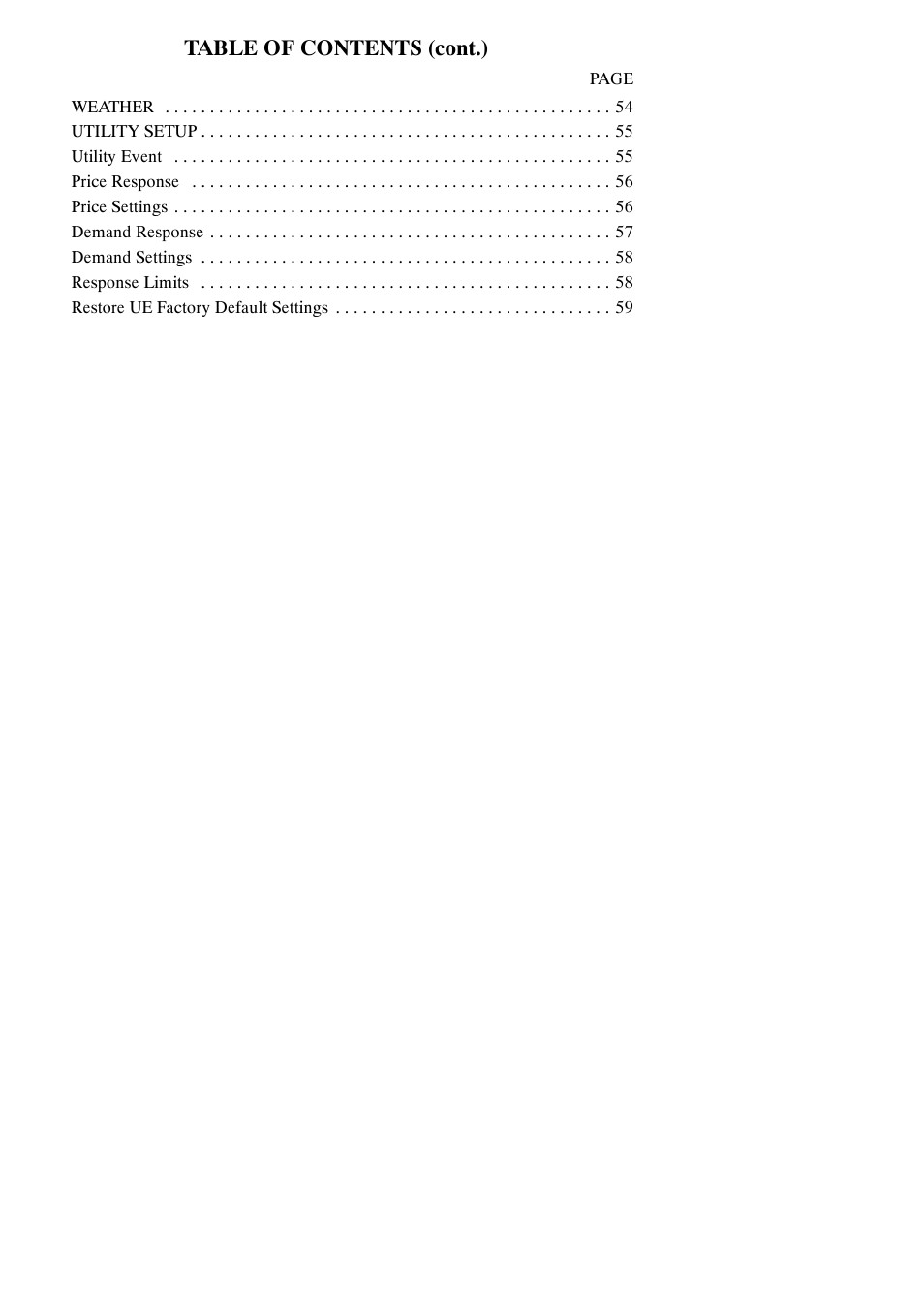 Table of contents (cont.) | Carrier Infinity SYSTXCCITC01-A User Manual | Page 6 / 68